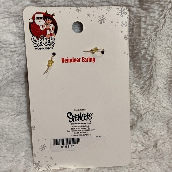 NEW Spencer’s Reindeer Jingle Bell Christmas Earrings - Picture 7 of 7